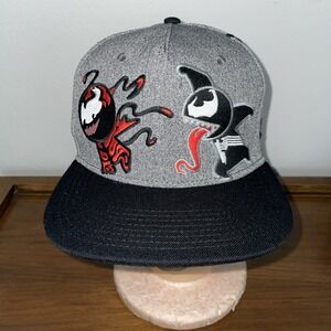 Marvel Carnage Venom Spider Man Snapback Hat Cap Grey Black